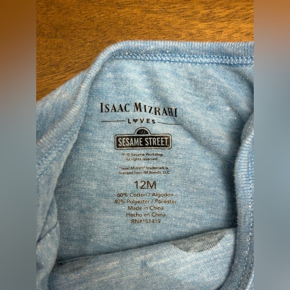 Isaac Mizrahi Loves Sesame Street 12 month Bodysuit Romper Elmo (0238) - Picture 7 of 8